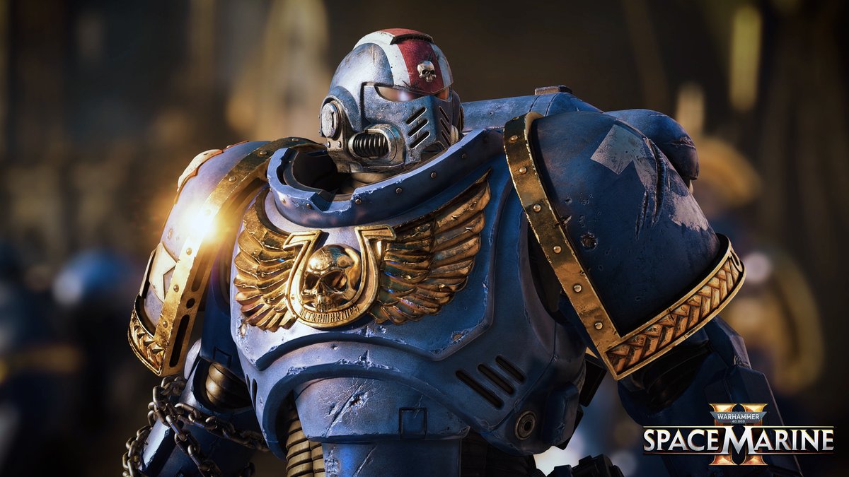 Focus_entmt's tweet photo. Roses are red. 
Violets are blue. 
Here's some #SpaceMarine2 screenshots for you. https://t.co/yZ8umP6IT2