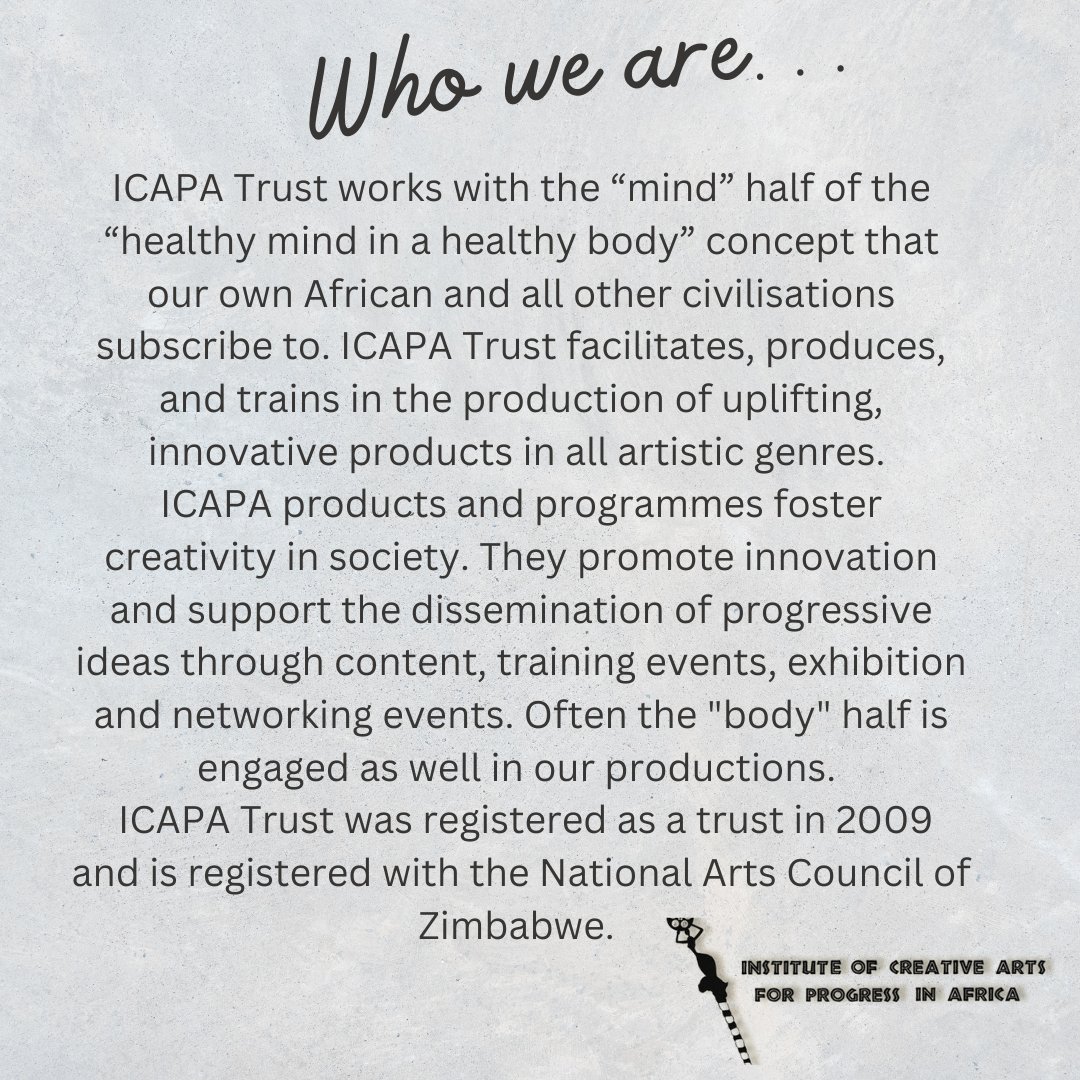 WFOZICAPA's tweet photo. #ThankfulThursday #HappyNewMonth #ICAPA 
WHO WE ARE... @EfieZethu @YazaAfrica https://t.co/yTGpKc3ydP