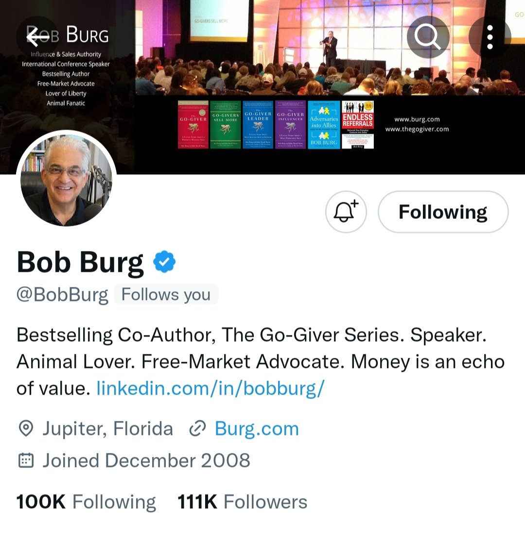 Thank you very much for following me <a href="/BobBurg/">Bob Burg</a> Sir.. 😊💖💖😊