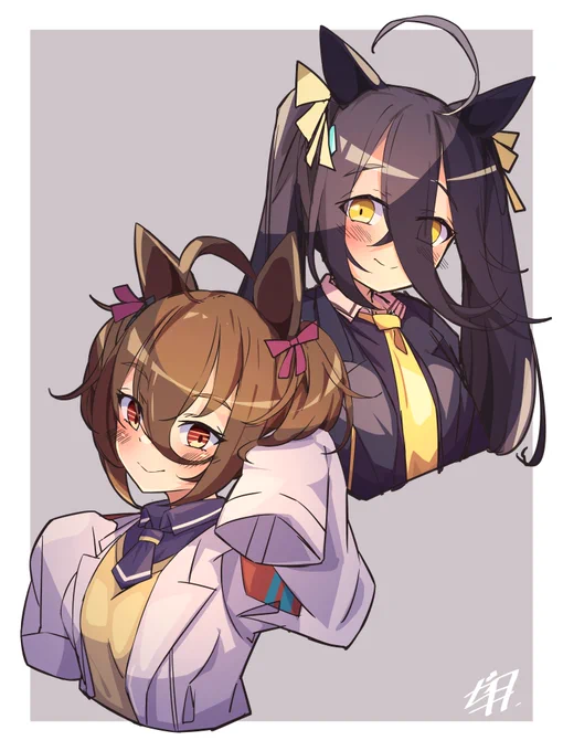 ツインテールの日らしい。かわよ#ツインテールの日 #ウマ娘#アグネスタキオン#マンハッタンカフェ 