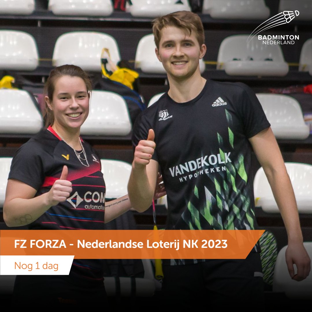 Nog maar 1️⃣ dag tot de NK! Hebben jullie ook al zin in morgen? 👍

Meer info &amp; tickets ➡ nkbadminton.nl (t/m 17 jaar gratis toegang)

#badminton #wijzijnbadminton #NK2023 #nederlandseloterij #fzforza

(📸 René Lagerwaard)