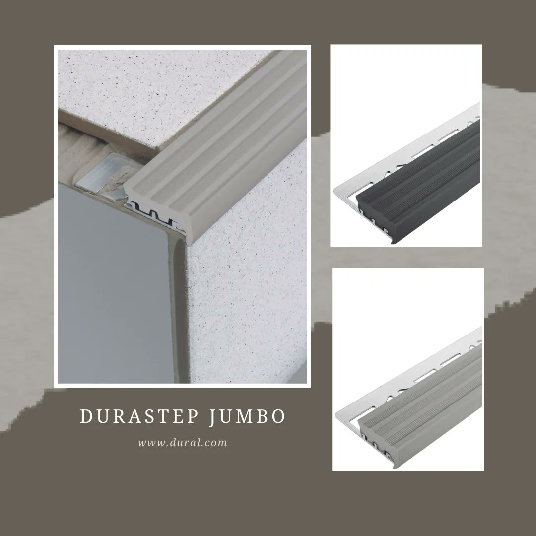 Dural_UK's tweet image. Looking for a step nosing profile? Durastep could be the one for you! 
A no fuss, straight forward, tilable trim. Available in either Grey or Black.

This is just 1 of our many nosings... get in touch for more details.

#StepNosings #DuralProfiles #ContactUs