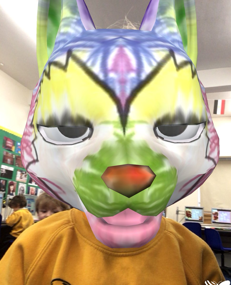 StHilarysSchool's tweet photo. In St Hilary's Digital Learning (ICT), Reception have been colouring in some augmented reality masks...how do they look on?!

#sthilarysschool #digitallearning #independentschoolsurrey https://t.co/AlwikYOHfK
