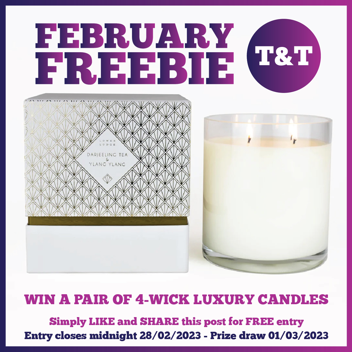 <a href="/triedtested_tv/">triedtestedtv</a> February Freebie - We're giving away a pair of huge luxury 4-wick candles from Lower Lodge Candles. Simple LIKE and RETWEET this post to be included in the draw.  #luxforless #luxurylifestyles