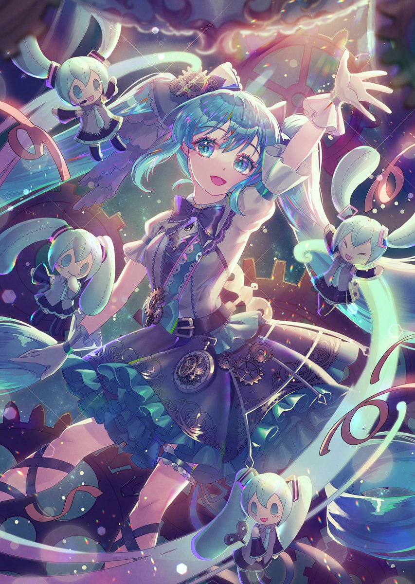初音ミク 「このあたりかな #ツインテールの日 」|構造飾(かざる) @お仕事募集中のイラスト