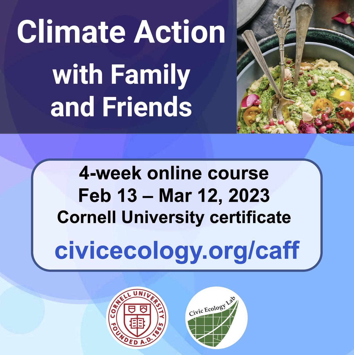 Cornell Civic Ecology Lab online course: Climate Action with Family and Friends. civicecology.org/caff