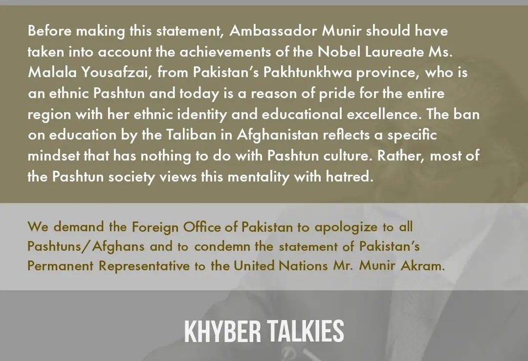 Shakoor_Apriday's tweet photo. Taliban who banned girls' education don't represent Pakhtun/Afghan or their culture. Pakistan brought Taliban into power &amp; has since been advocating for them at int'l forums. Afghan women &amp; men have been protesting against the ban, but Pak never raised voice in their support. https://t.co/JyPKFOh9bY