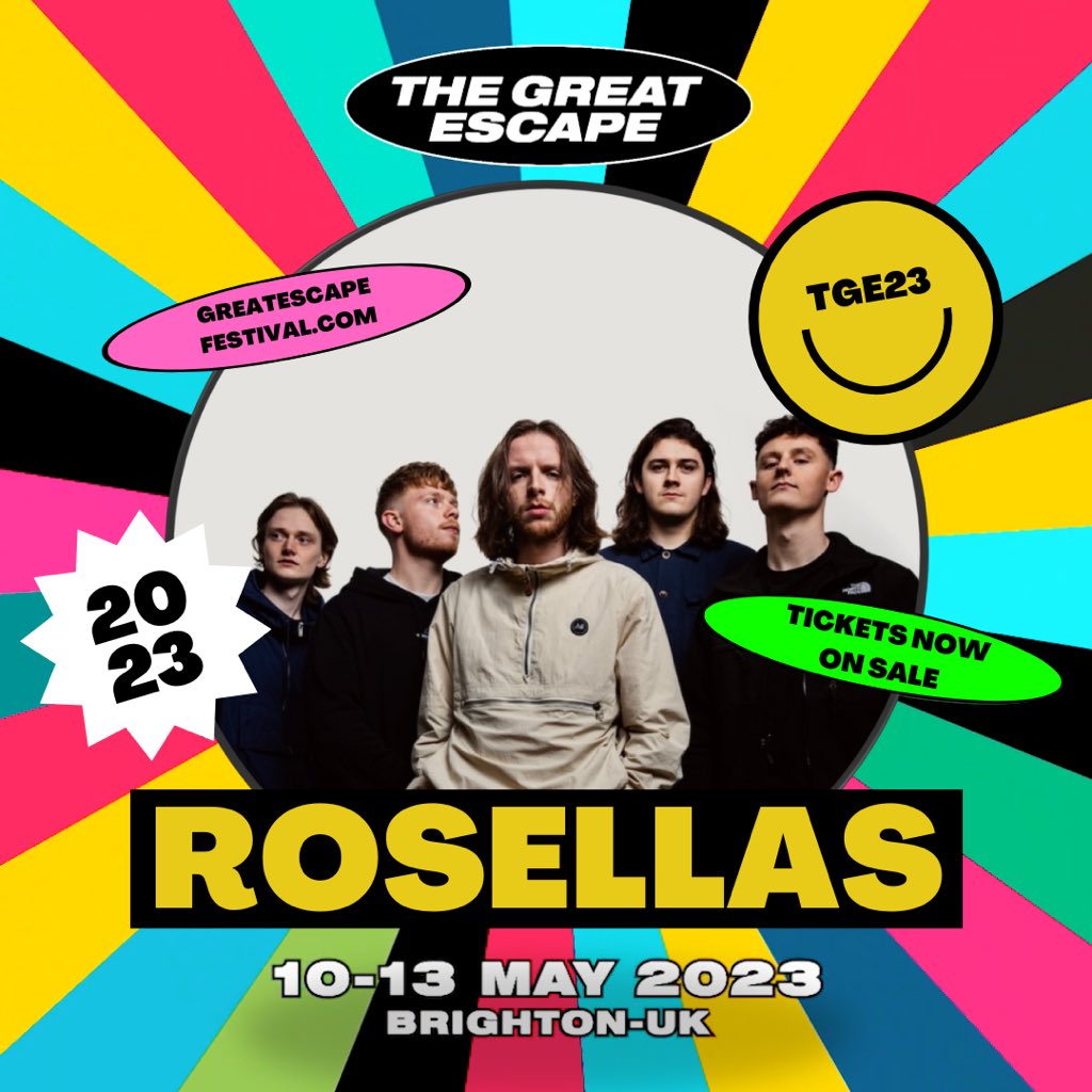 We are buzzing to announce we’ll be playing @thegreatescape festival in Brighton in May 2023 🌹 #TGE23

Tickets 🎫: greatescapefestival.com/buy-festival-t…