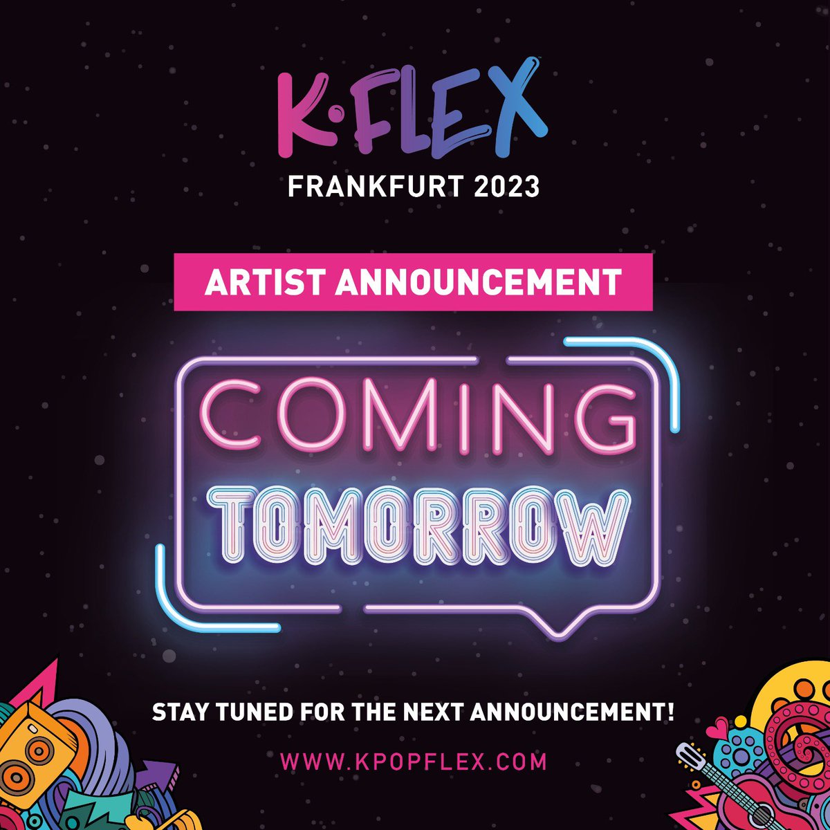 The wait is over! We will reveal our next artist tomorrow 🎉

@K_FLEX_ 

#KFLEXFrankfurt #KFLEX #Frankfurt #kpop #frankfurt #kpopnews #Announcement #kpopfan #kpopl4l #kpoplife #kpopper