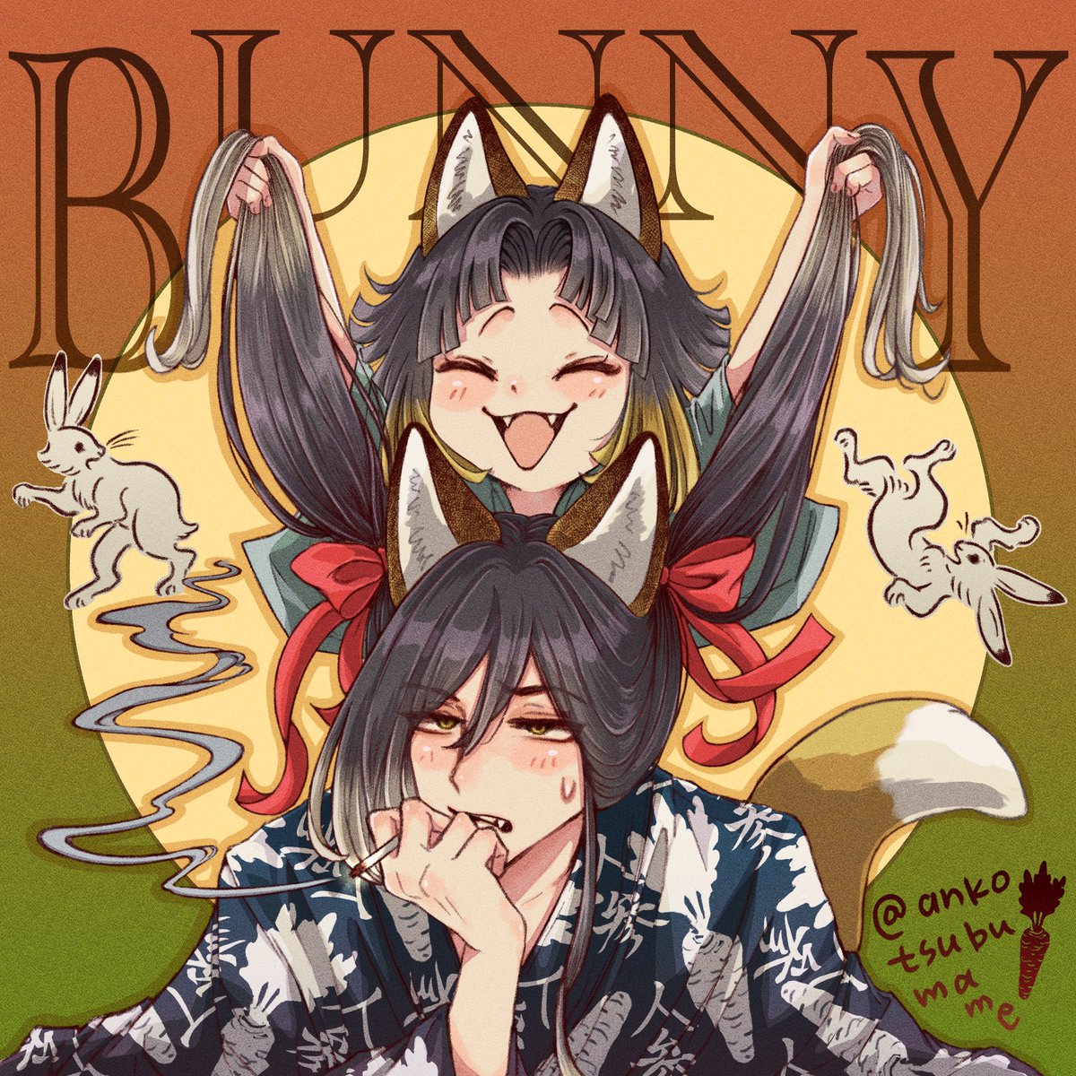#ツインテールの日 
描いてないと思ってたら描いてました…
ツインテ狐🎀 