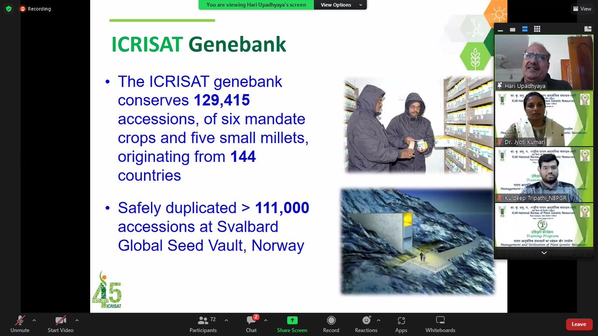Day-2: Dr. H.D. Upadhyaya <a href="/INbpgr/">ICAR-NBPGR</a> delivered a lecture on “Core and Minicore Collection for Efficient Management and Enhanced Utilization of PGR” on 02.02.2023  during Training on “Management and Utilization of Plant Genetic Resources” organized by ICAR-NBPGR.