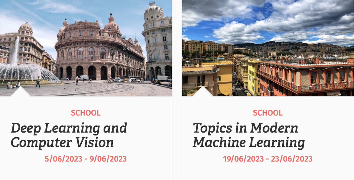 Come and meet us! Info on our #SummerSchools #ModML and #DLCV on #machinelearning, #deeplearning and #computervision now available on the #malga_center website, check it out and apply!
👉malga.unige.it/education/#sch…
