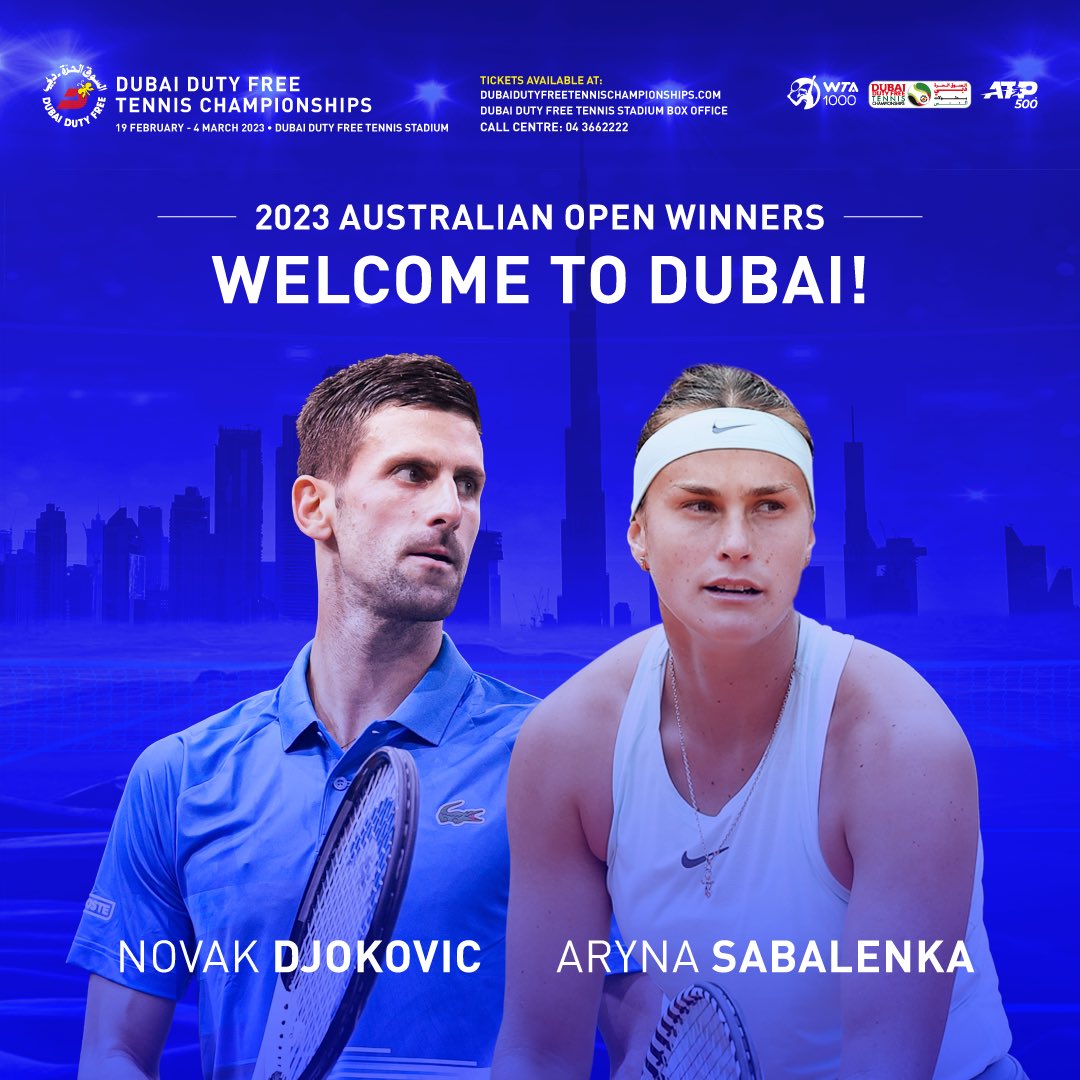 Dubai Tennis Champs on X: It's not long to go now until the 31st edition  of the Dubai Duty Free Championships! Our men's and women's line-up  includes the 2023 Australian Open winners