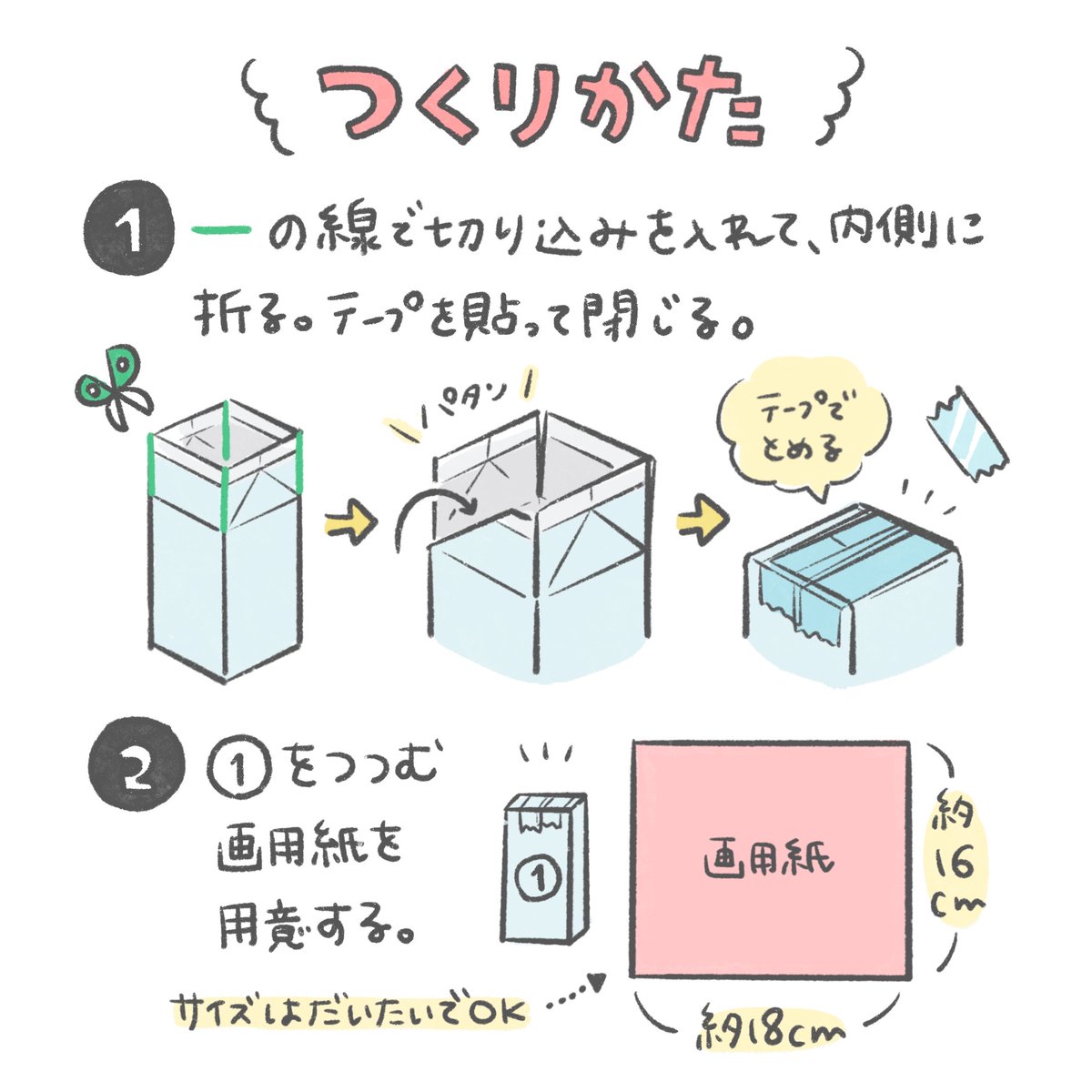 「カクカクおにさん」2/3
幼児のみもののパックで作っています😌
#むの手作りおもちゃ 