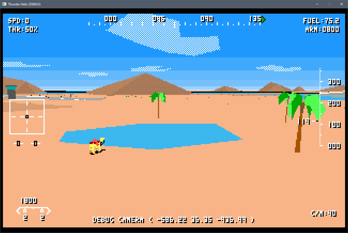 I turned this oasis into a prefab and made it splat onto the world at a random angle - so that's 360 unique missions already. This game design stuff is a doddle !