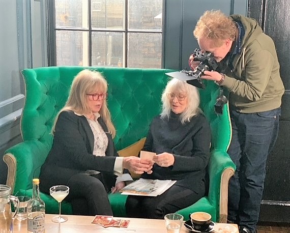 thepattieboyd's tweet photo. So lovely to spend some time with my old pal Chris O'Dell in London last week - we hadn't seen each other in ages! Chris and I filmed some footage for a new documentary that she is making - look out for it later this year, I believe. https://t.co/w8pGAHBY5d