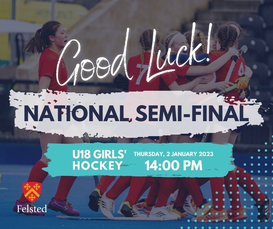 Apologies: the correct push back time is 14:00 🙈
🏑🤞 Good luck TODAY to our U18 Hockey Girls! It's their National Semi-Final game this afternoon 
#FelstedCharacter