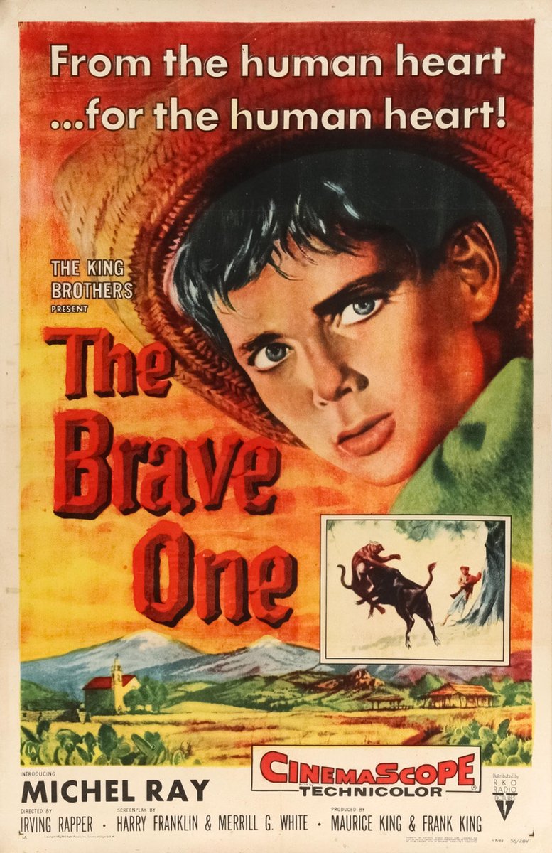 TCMComingUp's tweet photo. #ComingUpOnTCM
THE BRAVE ONE (1956) #MichelRay #RodolfoHoyosJr #ElsaCardenas
Dir.: #IrvingRapper 10:45 PM PT
A Mexican boy tirelessly tries to save his pet bull from death in the bull ring.
1h 40m | Drama | TV-G
#TCM #TCMParty #OscarWars #DaltonTrumbo https://t.co/mKgW1mje84