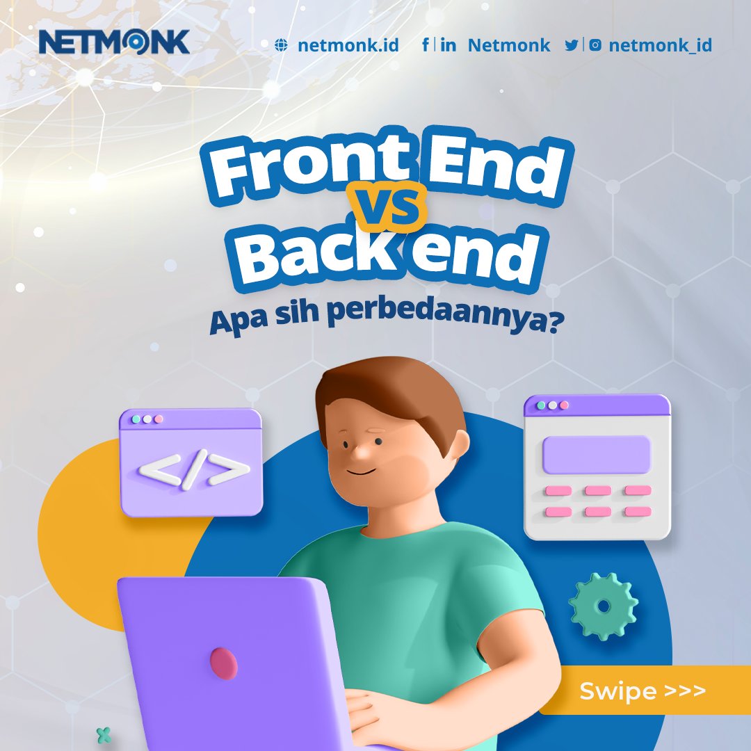 netmonk_id's tweet image. Nah gimana? Udah gak bingung lagi kan bedanya Front-End dan Back-End? Jangan sampai ketuker lagi ya!

#Frontend #Backend #Netmonk #NetmonkPrime