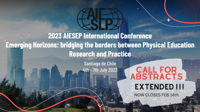 AIESEP 2023 International Conference (@aiesep2023) on Twitter photo Recibimos más de 90 propuestas para el envío de abstracts <a href="/AIESEP2023/">AIESEP 2023 International Conference</a> ¿Ya has enviado el tuyo?
Para más información visita aiesep2023.com Recibimos más de 90 propuestas para el envío de abstracts <a href="/AIESEP2023/">AIESEP 2023 International Conference</a> ¿Ya has enviado el tuyo?
Para más información visita aiesep2023.com