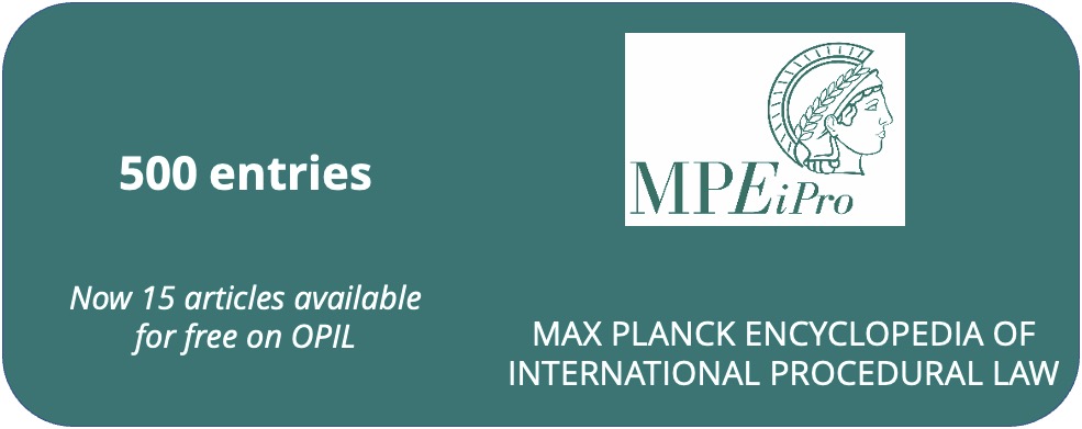 MPI_Luxembourg's tweet photo. #MPEiPRO: To celebrate the 500th entry of this prominent @mpi_Luxembourg endeavour, @OUPLaw has made 15 key articles freely available for a limited time: https://t.co/VwZ4zQ9345.
@maxplancklaw @EUCourtPress @esil_sedi @asilorg @ILA_official @IntlLawBlog @IntLawReporter @UN https://t.co/j8daa22lZY