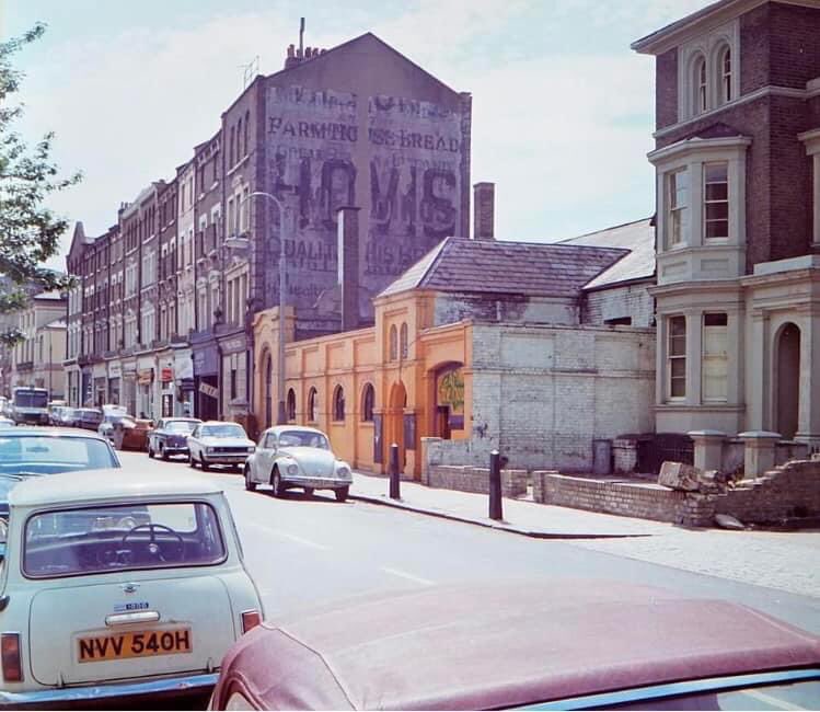 Regents Park Road, NW1, 1970s. The orange building later became the #CreationRecords office.