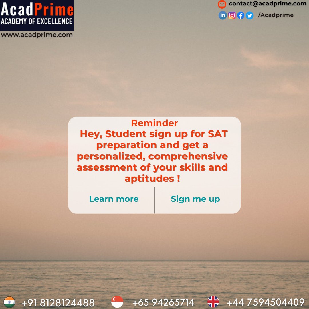 AcadPrime's tweet photo. For more details, please click on https://t.co/W1Mky8m5wV
#AcadPrime #SAT #international #course #Education #competition #onlinecoaching #platform #viral #india #singapore #usa #europe #japan #malaysia #dubai #student #ComeTogether #join https://t.co/uViIRyYlrW