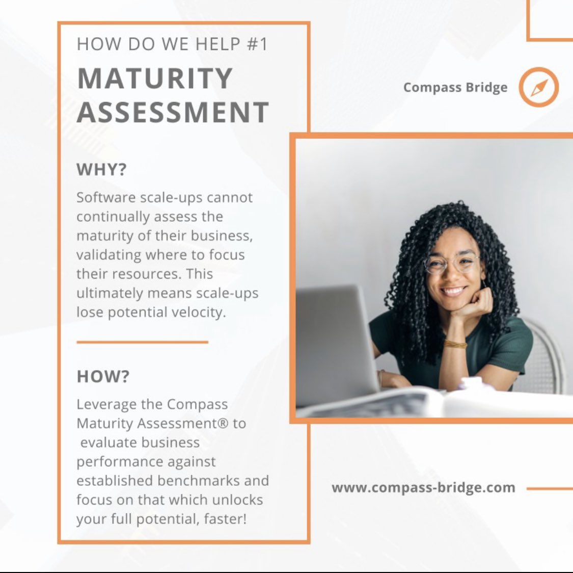 CompassBridge's tweet photo. We’re all about velocity, helping you reach your full potential, faster!

Our messaging is simple, and there are 3 keys ways we help scale-up tech businesses.

#tech #scaleup #advisory #maturitymodel https://t.co/eTe1Bh0y09