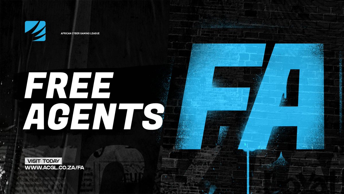 👀 List yourself as a free agent looking for a team or find others looking on our Free Agents page: acgl.gg/fa

📝 You can also sign up as a solo player in selected team tournaments and be allocated a team at close of check-in.

#esports #esportsZA #AfricanEsports