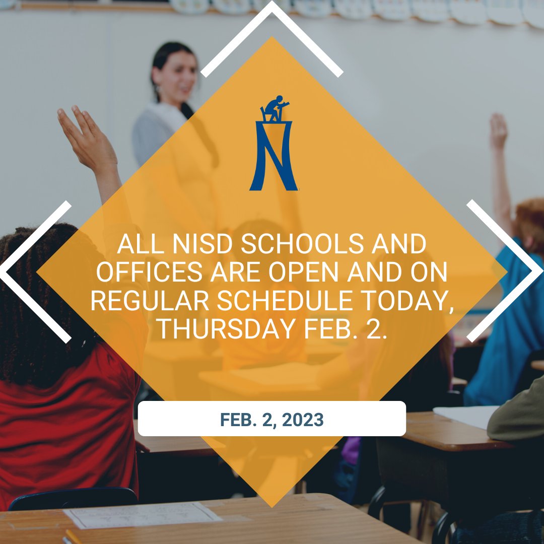 Northside ISD on Twitter: All NISD schools and offices are open and on Northside ISD on Twitter: All NISD schools and offices are open and on