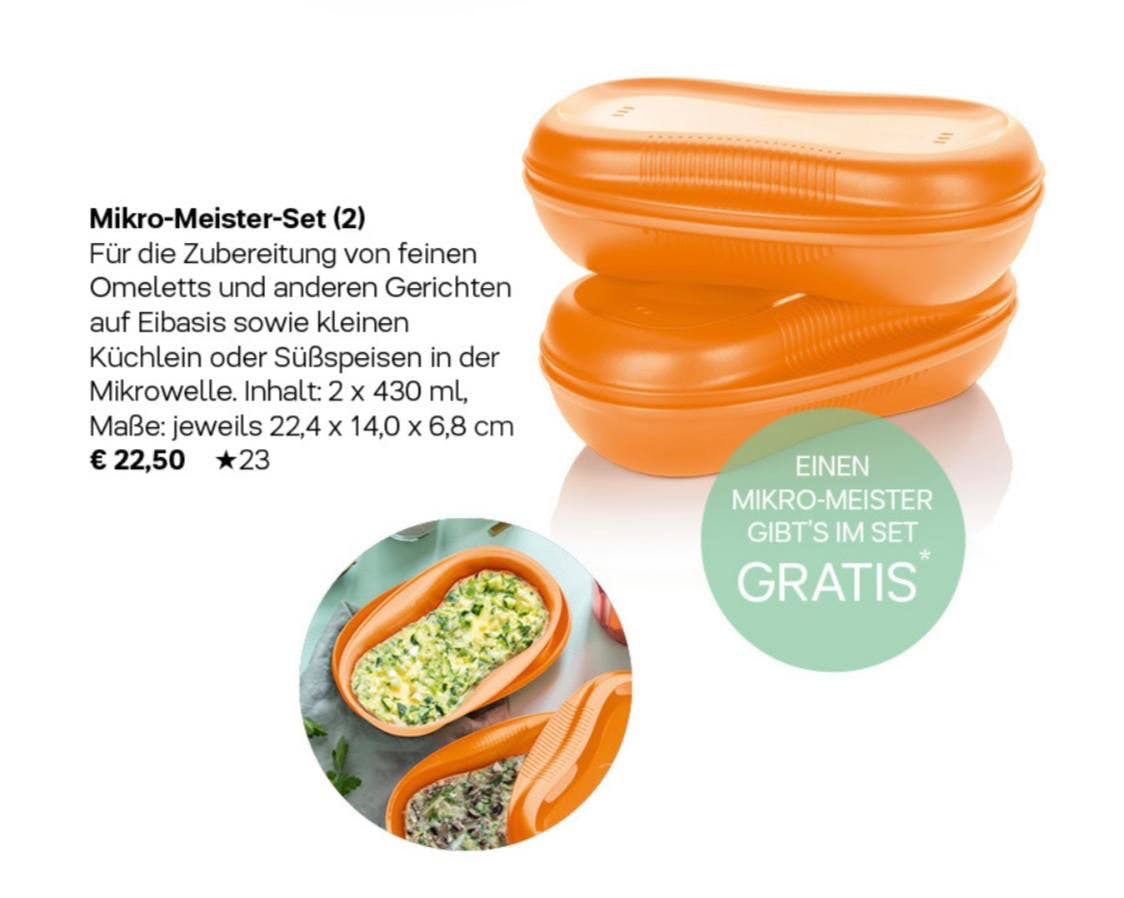 Werbung -
Gesünder leben mit vielem gesundem Essen, das auch noch schnell und einfach zubereitet ist. Hier kommt das Mikro- Meister-Set (2) in einer neuen, peppigen Farbe ins Spiel. Das Set gibt es für € 22,50!

go.tupperware.de/532kg7

#tupperware #party #küche #werbung