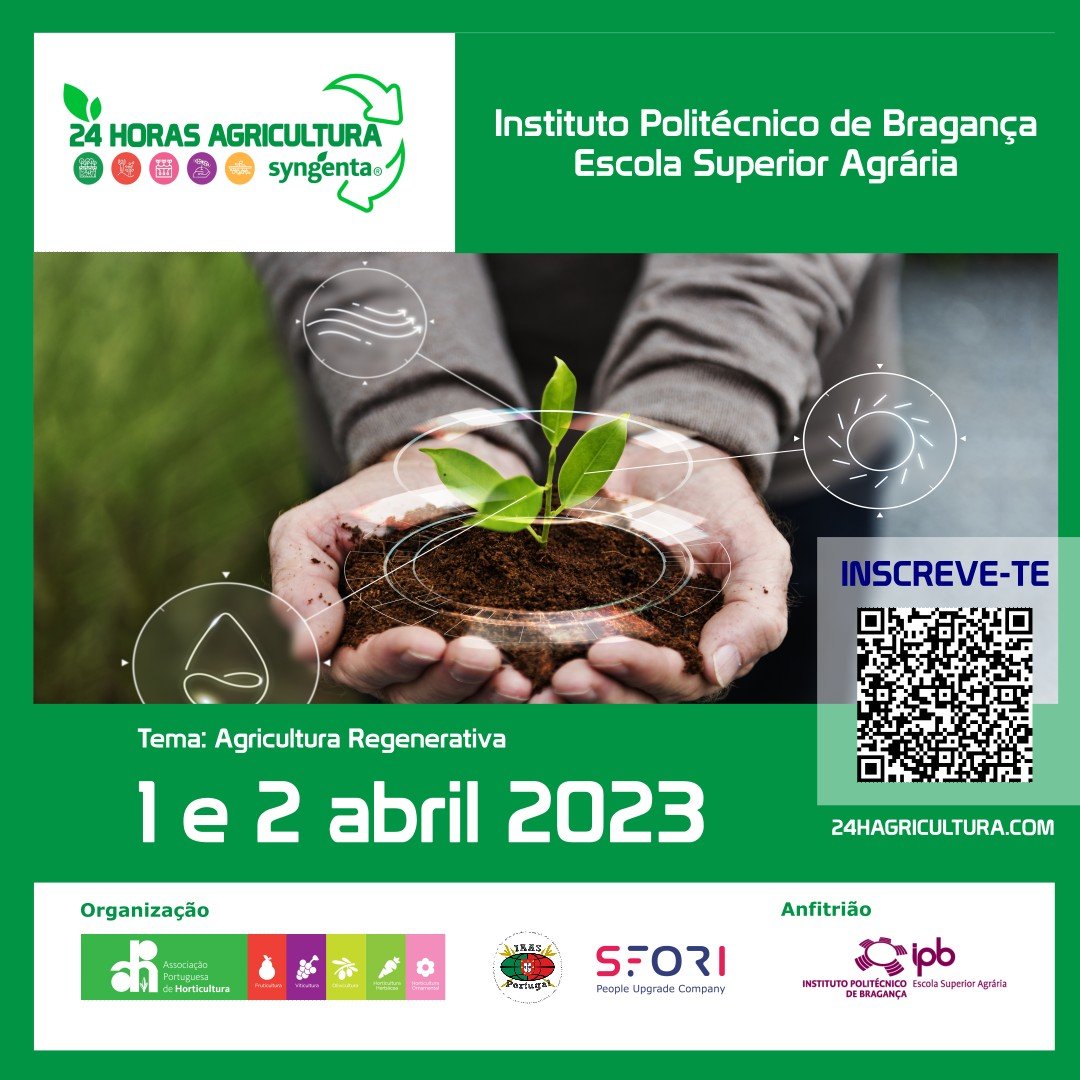 ⚠️📣𝐈𝐍𝐒𝐂𝐑𝐈ÇÕ𝐄𝐒 𝐀𝐁𝐄𝐑𝐓𝐀𝐒 #24hagriculturasyngenta
😄Vem aprender na maior competição formativa de Ciências Agrárias!
1 e 2 abril 2023 | ESA Bragança 
Tema: Agricultura Regenerativa👨‍🌾
Forma uma equipa com 3 a 5 elementos e inscreve-te 👇
24hagricultura.com