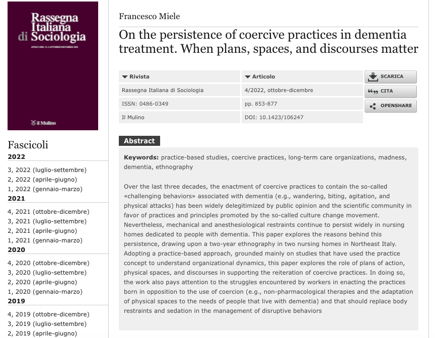 Francescmiele's tweet photo. Out now! Here is my article on coercitive practice in long-term settings for older people with dementia, published for RIS. 👇👇
https://t.co/bglwWEd5VP https://t.co/CdoRHzhbwa