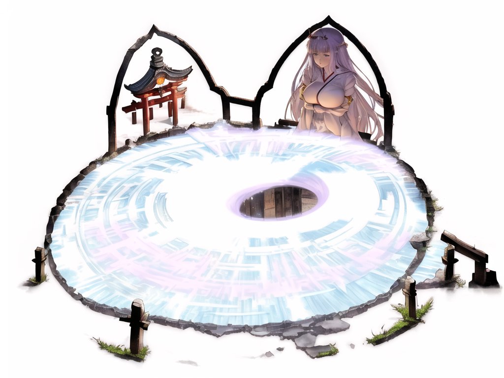 「img2img(神社と狐巫女を召喚させる呪文入力済み)にイナリーモの絵入れたらど」|桜木李杏🌸🍲🦊フレチ24【G-22】のイラスト