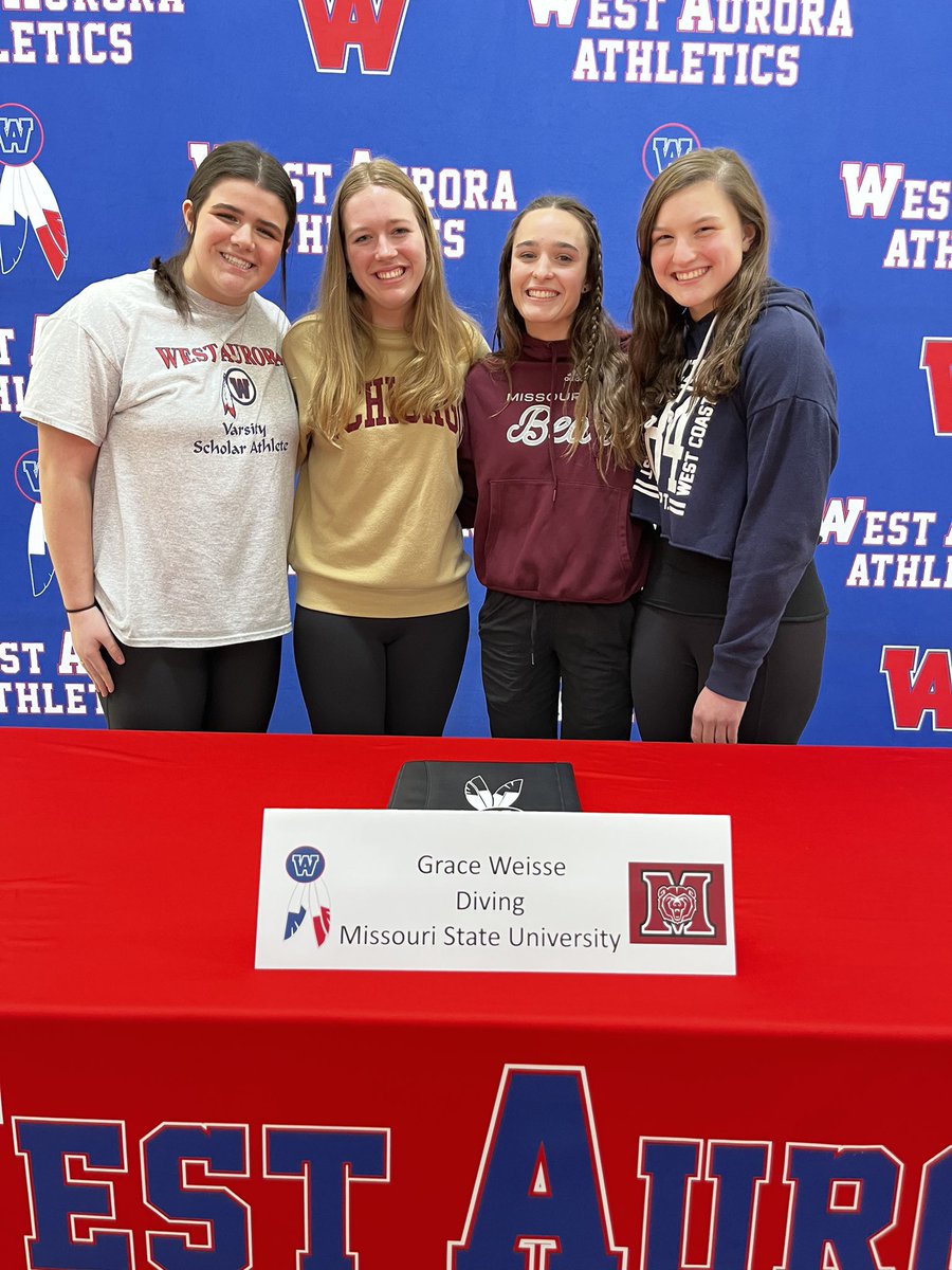 WAHS_swim_dive's tweet photo. Congratulations to Grace Weisse on committing to Missouri State next year for Diving! Thank you for everything that you have done for the West Aurora Girls Diving team these past few years! @MissouriStBears https://t.co/iarNQmMQOd