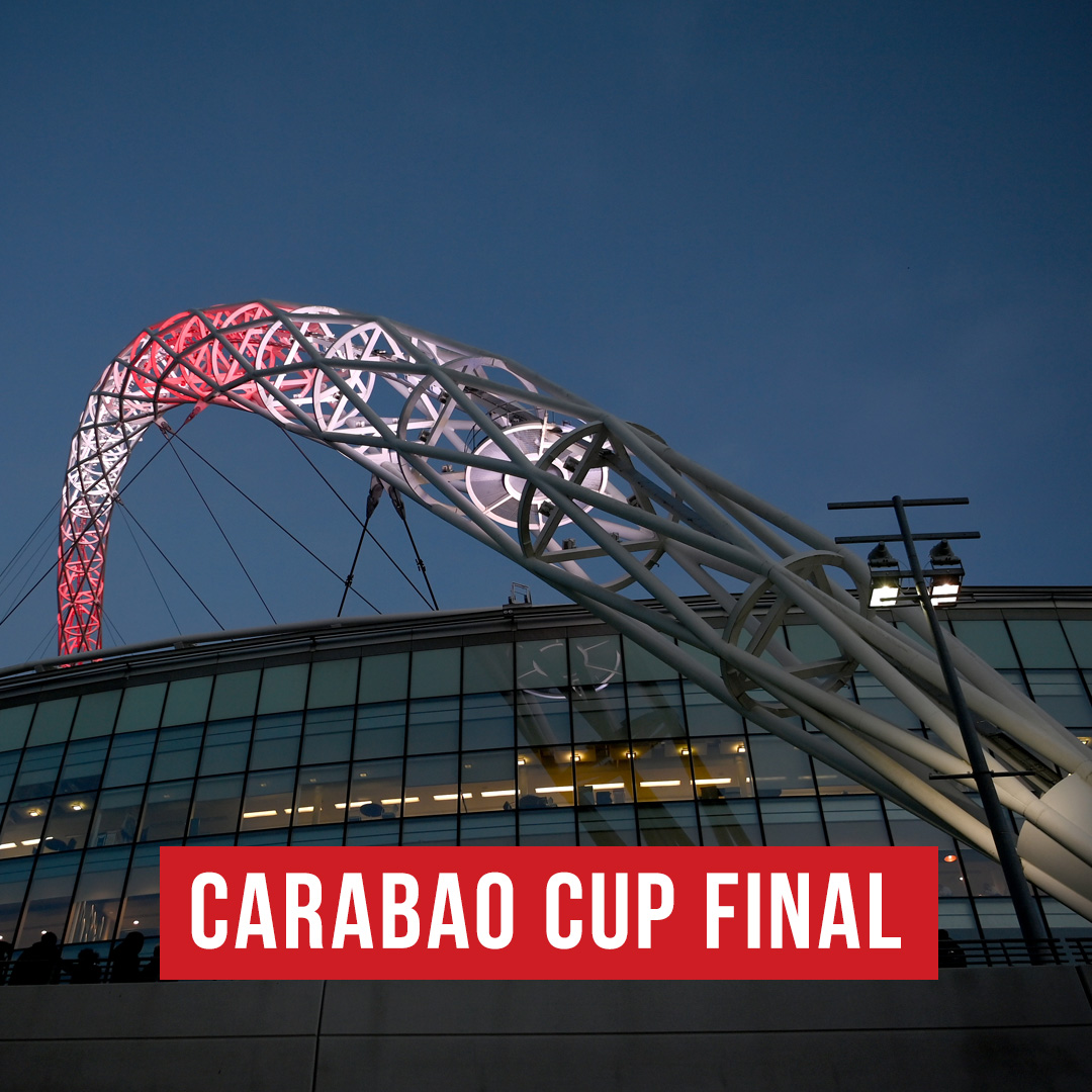 ManUtd's tweet photo. ℹ️ More details around our Wembley showpiece have been revealed, including the kick-off time... 👀

#MUFC || #CarabaoCup