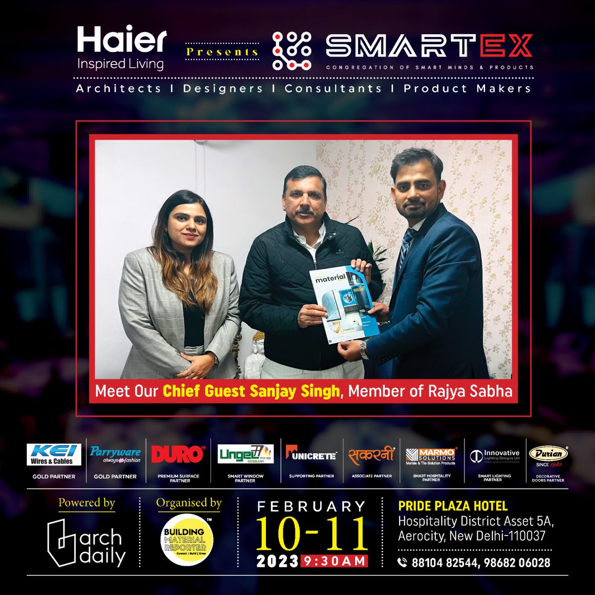 smartexevents's tweet photo. Sanjay Singh, Member of Rajya Sabha will be our Chief Guest for the 2-day (Feb 10-11) SmartEx Conference & Expo. He’s a senior leader of the ruling Aam Aadmi Party.
#aamaadmiparty #sanjaysingh #smartexevent #nationalspokesperson #sustainabledesign #artificialintelligence https://t.co/Trc4zT6Yrq