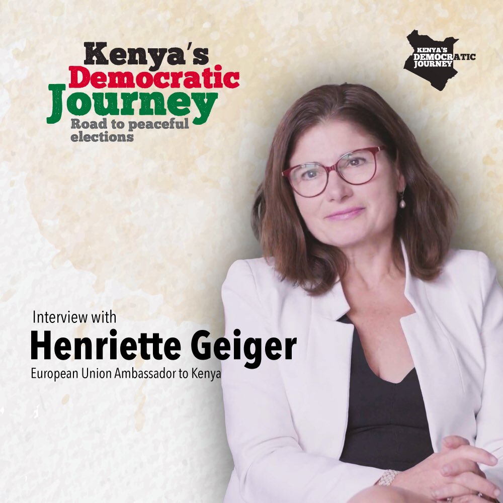 🎥🎥We interviewed the European Union Ambassador to Kenya Madam Henriette Geiger for our upcoming  Film-documentary titled “Kenya‘s Democratic Journey.” -The Road to Peaceful Elections 🇰🇪. 
Here is the full interview: 
youtu.be/aofT57_9tBw

<a href="/EUinKenya/">European Union In Kenya</a> 
#eces4electoralsupport