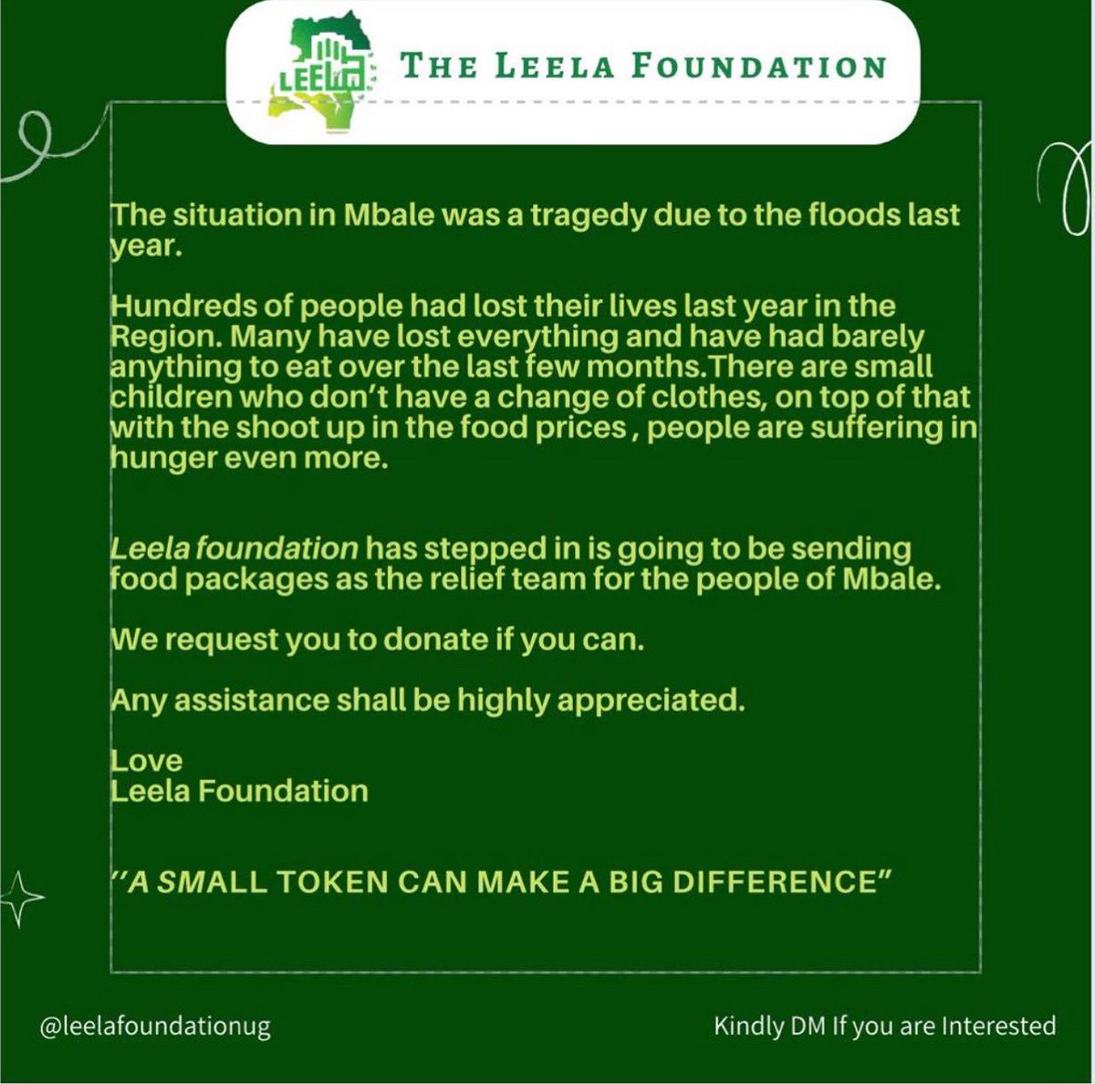 Leela Foundation Uganda (@leelango_ug) on Twitter photo With the Blessings of God , Leela Foundation shall be going to Mbale District with packages for the families affected due to the floods last year. Kindly keep the families in your prayers.
#support #pray #assist
<a href="/JuhiBarot1/">Juhi Barot</a> <a href="/krutirao/">Kruti Rao/ Miraj Barot</a> <a href="/HimalayRao/">RAO 8919</a> With the Blessings of God , Leela Foundation shall be going to Mbale District with packages for the families affected due to the floods last year. Kindly keep the families in your prayers.
#support #pray #assist
<a href="/JuhiBarot1/">Juhi Barot</a> <a href="/krutirao/">Kruti Rao/ Miraj Barot</a> <a href="/HimalayRao/">RAO 8919</a>