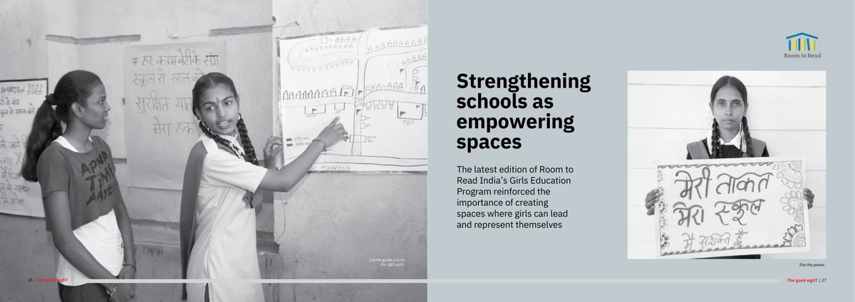 roomtoreadindia's tweet photo. The annual flagship Girls Education program campaign 2022 #HarKadamBetiKeSang focused on the importance of Strengthening schools as empowering spaces. Read about it in the latest publication of the @thegoodsight Magazines
#ChampionsofChange #digitalarticle https://t.co/yHZMlGg808
