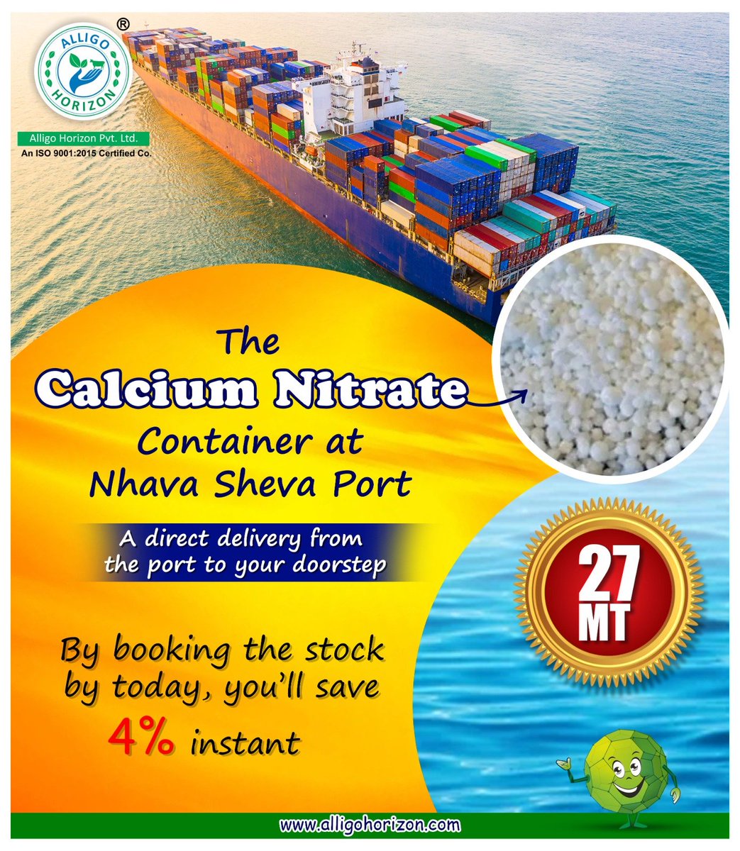 AgrovetAlligo's tweet photo. Calcium Nitrate Container Arrived
hurry up

086249 08901
https://t.co/RzmTZMgujl

#horistar #Alligo #fertilizer #calcium #watersoluble #soilhealth #plants #nutrients #water #planthealth https://t.co/tPtKhohSDR