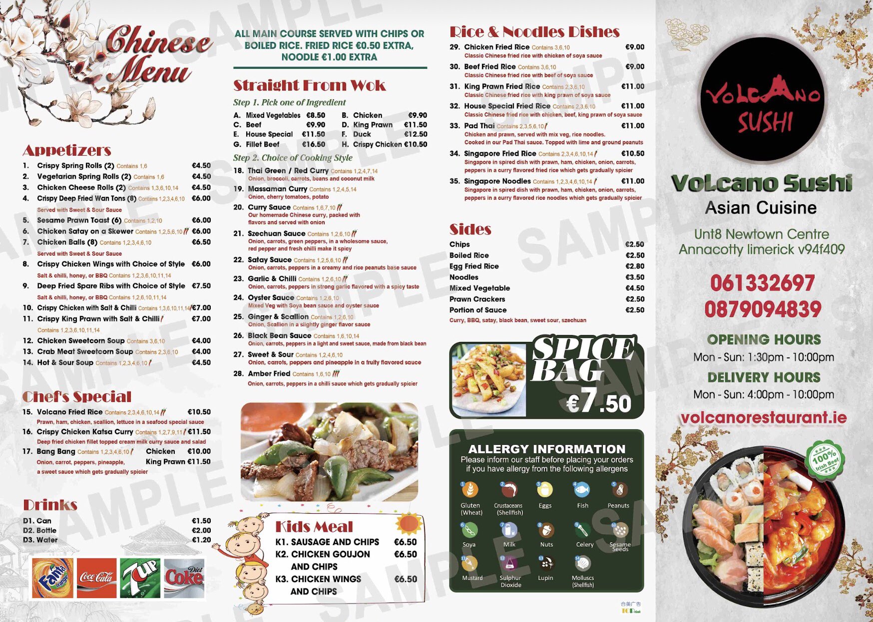 Volcano sushi menu deals