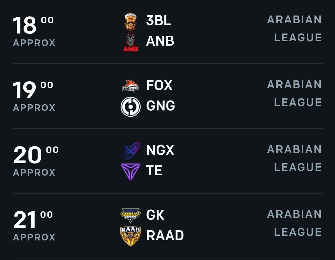 Okay here we go again #AL day2 Predictions: 

<a href="/Anubis_eSports/">Anubis Gaming</a> Win
@FoxGamingMA Win 
<a href="/NigmaGalaxy/">Nigma Galaxy</a> Win
@Geekay_Esports Win

No prox curse pls 🙏