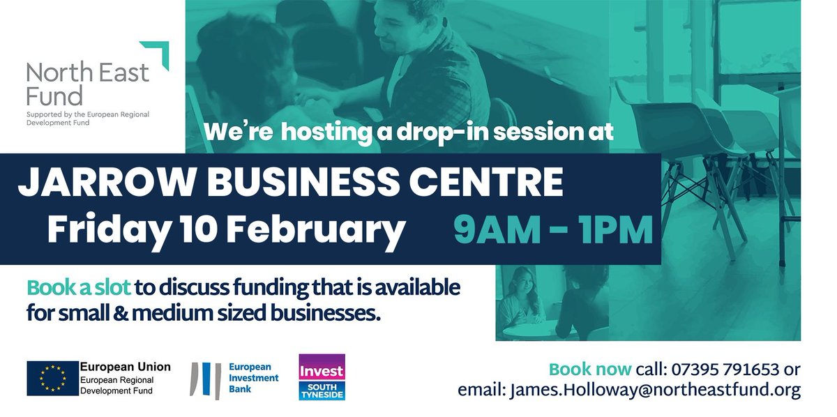 Our Business Support sessions continue next week. If you have a fantastic business idea but don’t know what funding is available, or how to present the idea in a structured plan, then drop-in to speak to a representative from the North East Fund investsouthtyneside.com/event/business…