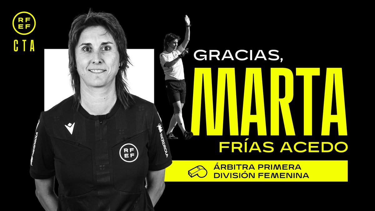 👋 ¡𝗦𝗲 𝗱𝗲𝘀𝗽𝗶𝗱𝗲 𝘂𝗻𝗮 𝗽𝗶𝗼𝗻𝗲𝗿𝗮!

🥲 Marta Frías deja el arbitraje tras 21 años de dedicación.

🏟️ Su último partido será el <a href="/AthleticClubFem/">Athletic Club</a> - @UDGTenerife de este sábado.

Se nos rompe el 💔 leyendo su 𝗰𝗮𝗿𝘁𝗮 de despedida.

🔗 bit.ly/MartaFrías0202…