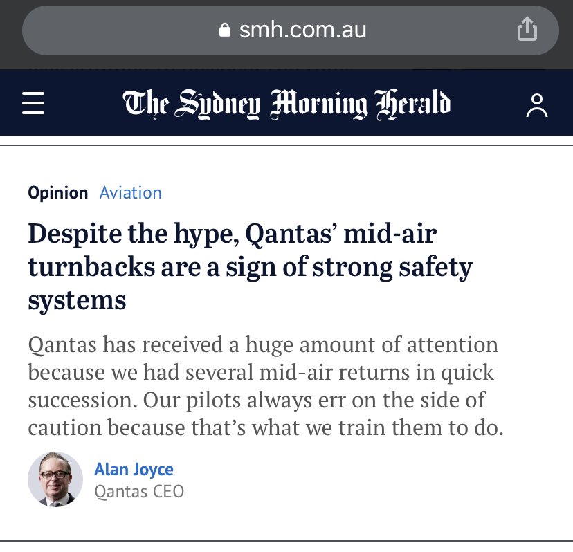 Unbelievable <a href="/smh/">The Sydney Morning Herald</a> … what other opinion is a CEO likely to have? How much did Qantas pay for this?