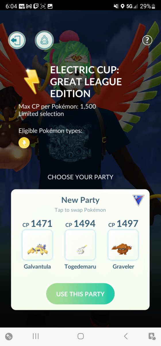 josephcup18's tweet photo. Is the last day Of the electric cup Doing that form down with one of these It's pretty crazy Ending Crucial
#GOBattle #pvp #ElectricCup #GreatLeague #GOBattleLeague #pokemonGo #USA
#LiveOnTwitch #LiveFromOHIO https://t.co/f6kyE67O6C