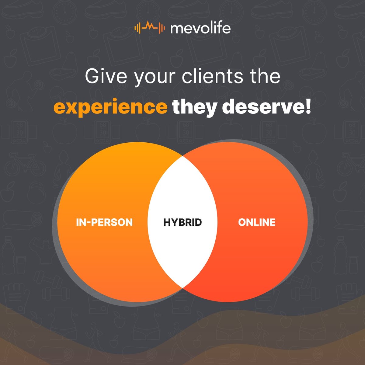 It's time to blend together two opposites to create something wonderful. Offer your clients multiple packages to avail your services anywhere, anytime.
.
.
Checkout mevolife.com
#mevolife #onlinesessions #hybridtraining #inpersonsessions #clients