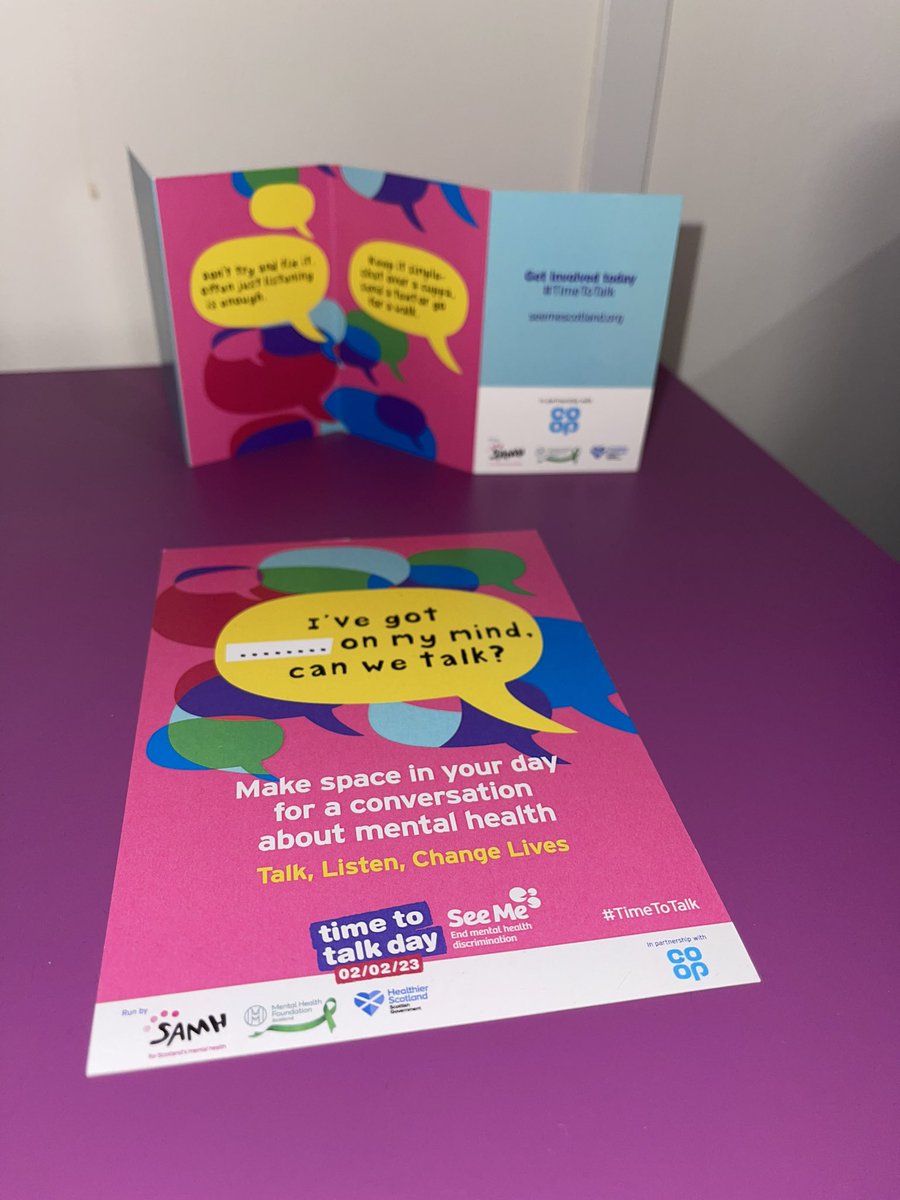ALLIANCEScot's tweet photo. Today is #TimeToTalkDay and we are hosting a coffee morning in our office for our staff to encourage making time to talk about #MentalHealth https://t.co/SGC5wjXXhD
