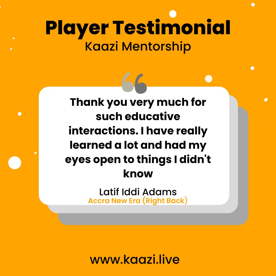 kaaziscouts's tweet photo. We are moved by the feedback from players in our community after our first mentorship session.

Footballers can get full access to the complete session on https://t.co/MYzecTPU7q

#mentorship #footballers #footballplayers #africa #diaspora #kaaziwear #kaaziflick https://t.co/riTjhdVvqK